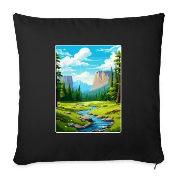 Parc national de Yosemite Affiche de voyage Souvenir WPA - Housse de coussin décorative 45 x 45 cm - noir - Devant