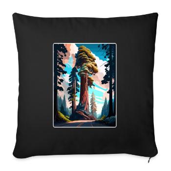 Redwood Nationalpark Reiseposter Souvenir WPA - Sofakissenbezug 45 x 45 cm - Schwarz - Vorne