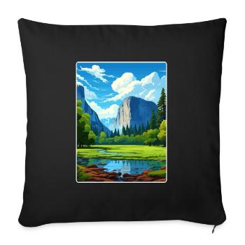 Parc national de Yosemite Affiche de voyage Souvenir WPA - Housse de coussin décorative 45 x 45 cm - noir - Devant