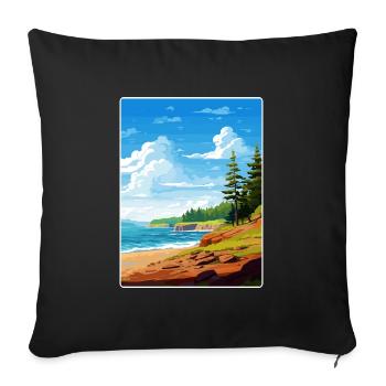 Acadia National Park Travel Poster Souvenir WPA - Sofa pillowcase 17,3'' x 17,3'' (45 x 45 cm) - black - Front