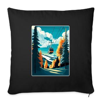 Kitzbuhel Ski Austria Travel Poster Souvenir WPA - Sofa pillowcase 17,3'' x 17,3'' (45 x 45 cm) - black - Front