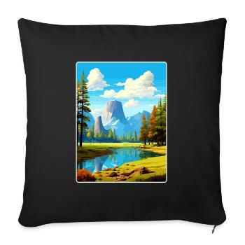 Parc national de Yosemite Affiche de voyage Souvenir WPA - Housse de coussin décorative 45 x 45 cm - noir - Devant