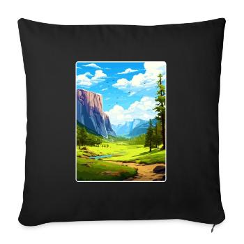 Parc national de Yosemite Affiche de voyage Souvenir WPA - Housse de coussin décorative 45 x 45 cm - noir - Devant