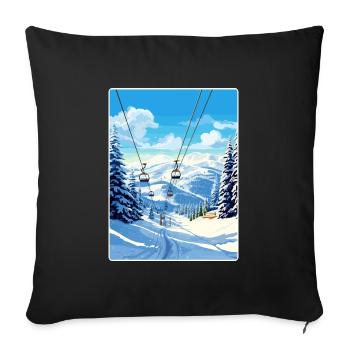 Vail Ski Resort Skifahren Reise Poster Souvenir WPA - Sofakissenbezug 45 x 45 cm - Schwarz - Vorne