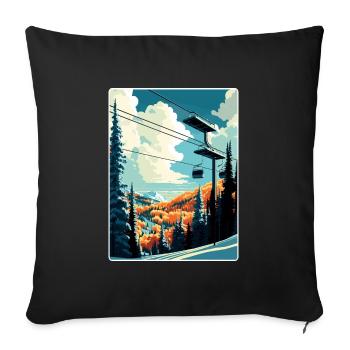 Vail Ski Resort Skifahren Reise Poster Souvenir WPA - Sofakissenbezug 45 x 45 cm - Schwarz - Vorne