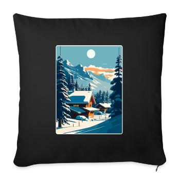 Kitzbuhel Ski Austria Travel Poster Souvenir WPA - Sofa pillowcase 17,3'' x 17,3'' (45 x 45 cm) - black - Front