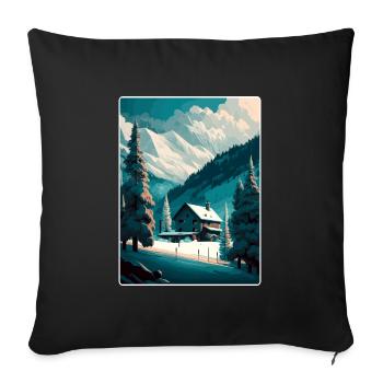 St Anton Ski Skiing Vintage Travel Poster Souvenir - Sofa pillowcase 17,3'' x 17,3'' (45 x 45 cm) - black - Front