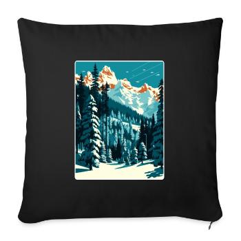 Gstaad Ski Skiing Swiss Travel Poster Souvenir WPA - Sofa pillowcase 17,3'' x 17,3'' (45 x 45 cm) - black - Front