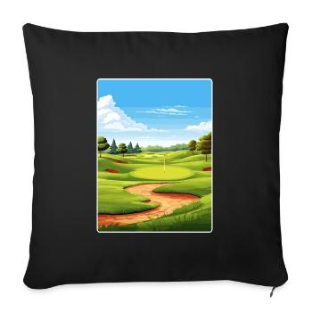 Southern Hills Country Club Golf Course Travel WPA - Sofa pillowcase 17,3'' x 17,3'' (45 x 45 cm) - black - Front