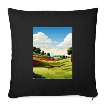 Southern Hills Country Club Golf Course Travel WPA - Sofa pillowcase 17,3'' x 17,3'' (45 x 45 cm) - black - Front