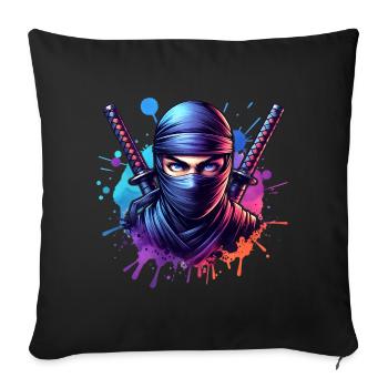 Ninja - Sofa pillowcase 17,3'' x 17,3'' (45 x 45 cm) - black - Front