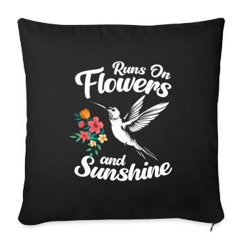 Oiseaux, Animaux, Magie - Housse de coussin décorative 45 x 45 cm - noir - Devant