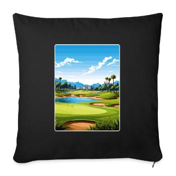 Riviera Country Club Golf Travel Poster Souvenir - Sofa pillowcase 17,3'' x 17,3'' (45 x 45 cm) - black - Front