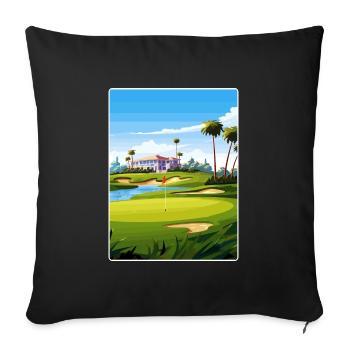 Riviera Country Club Golf Travel Poster Souvenir - Sofa pillowcase 17,3'' x 17,3'' (45 x 45 cm) - black - Front