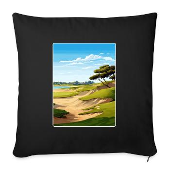 Affiche de voyage du parcours de golf Torrey Pines - Housse de coussin décorative 45 x 45 cm - noir - Devant