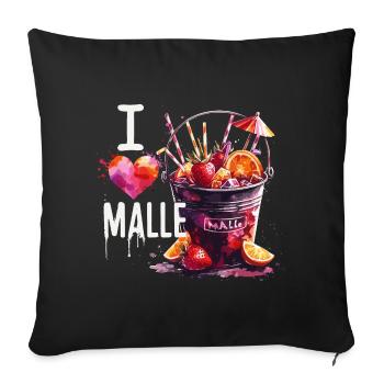 Ich liebe Malle Mallorca Geschenk - Sofakissenbezug 45 x 45 cm - Schwarz - Vorne