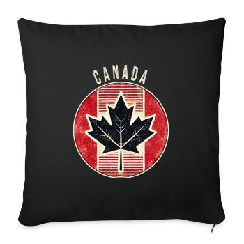 Canada maple leaf design - Sofa pillowcase 17,3'' x 17,3'' (45 x 45 cm) - black - Front