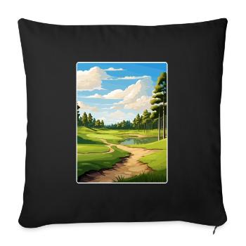 Shadow Creek Golfplatz Reiseposter Souvenir - Sofakissenbezug 45 x 45 cm - Schwarz - Vorne