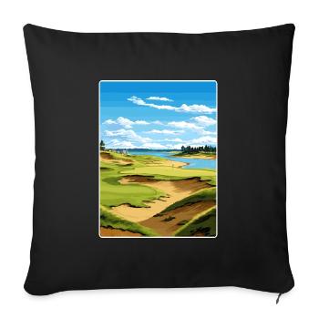Chambers Bay Golf Club Travel Poster Souvenir WPA - Sofa pillowcase 17,3'' x 17,3'' (45 x 45 cm) - black - Front