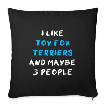 Toy Fox Terrier - Sofakissenbezug 45 x 45 cm - Schwarz - Vorne