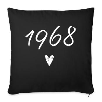 1968 Heart Birthday - Sofa pillowcase 17,3'' x 17,3'' (45 x 45 cm) - black - Front