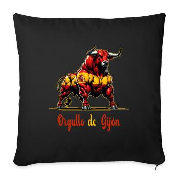 The Pride Gijón flag design - Sofa pillowcase 17,3'' x 17,3'' (45 x 45 cm) - black - Front