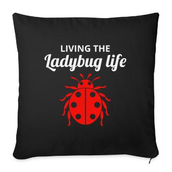 Ladybugs Insect Collector Entomology Entomologist - Sofa pillowcase 17,3'' x 17,3'' (45 x 45 cm) - black - Front