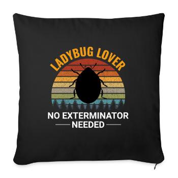 Ladybugs Insect Collector Entomology Entomologist - Sofa pillowcase 17,3'' x 17,3'' (45 x 45 cm) - black - Front