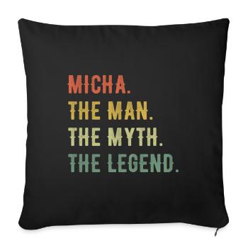 Michael Micha Prénom Forme abrégée Homme Mythe Légende - Housse de coussin décorative 45 x 45 cm - noir - Devant