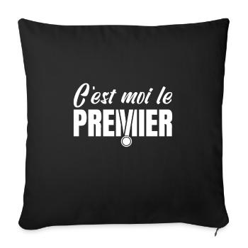 C'EST MOI LE PREMIER ! (sport, médaille, champion) - Housse de coussin décorative 45 x 45 cm - noir - Devant