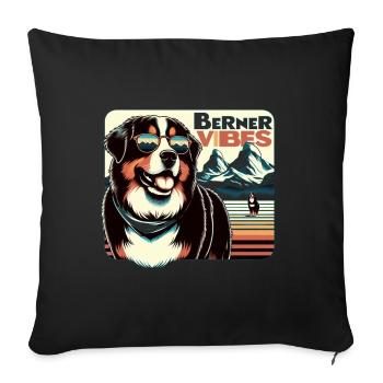 Bernese mountain dog - Sofa pillowcase 17,3'' x 17,3'' (45 x 45 cm) - black - Front
