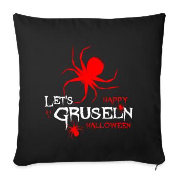 Halloween araignée temps effrayant - Housse de coussin décorative 45 x 45 cm - noir - Devant