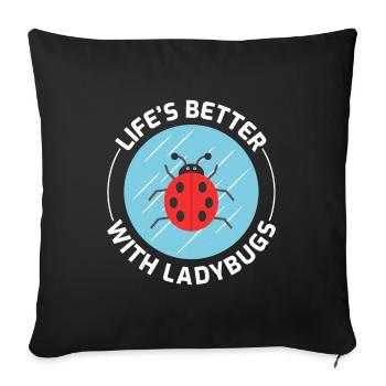 Ladybugs Insect Collector Entomology - Sofa pillowcase 17,3'' x 17,3'' (45 x 45 cm) - black - Front