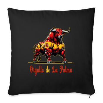 La fierté du design du drapeau de La Palma - Housse de coussin décorative 45 x 45 cm - noir - Devant