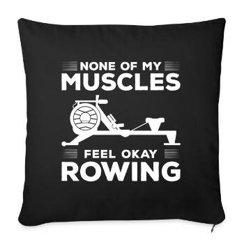 Rowing, Training, Water Sports - Sofa pillowcase 17,3'' x 17,3'' (45 x 45 cm) - black - Front