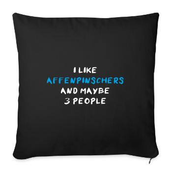 Affenpinscher - Housse de coussin décorative 45 x 45 cm - noir - Devant