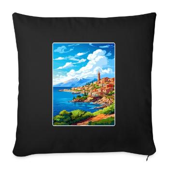 Chania Griechenland Reise Poster Souvenir Malerei WPA - Sofakissenbezug 45 x 45 cm - Schwarz - Vorne
