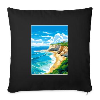 Sicily Italy Travel Poster Souvenir Postcard Paint - Sofa pillowcase 17,3'' x 17,3'' (45 x 45 cm) - black - Front