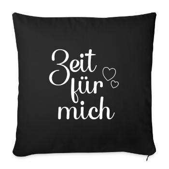 Zeit für mich hell - Sofakissenbezug 45 x 45 cm - Schwarz - Vorne