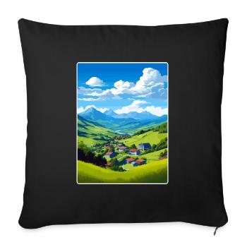La Savoie France Affiche de voyage Peinture Souvenir WPA - Housse de coussin décorative 45 x 45 cm - noir - Devant