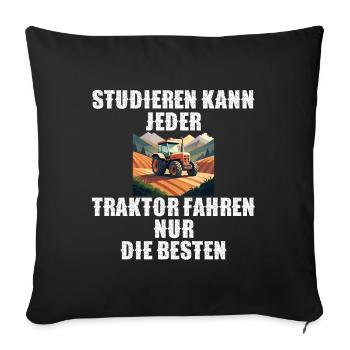 Traktor Landwirtschaft Trecker Landwirt Trecker - Sofakissenbezug 45 x 45 cm - Schwarz - Vorne