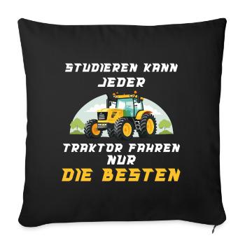Traktor Landwirtschaft Trecker Landwirt Trecker - Sofakissenbezug 45 x 45 cm - Schwarz - Vorne