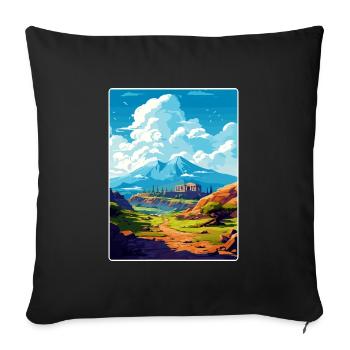 Olymp Griechenland Reiseposter Souvenir WPA - Sofakissenbezug 45 x 45 cm - Schwarz - Vorne