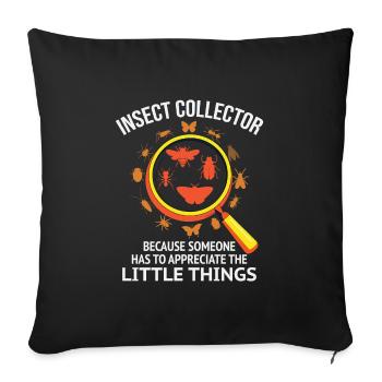 Insect Collector Entomology Entomologist Bug Lover - Sofa pillowcase 17,3'' x 17,3'' (45 x 45 cm) - black - Front