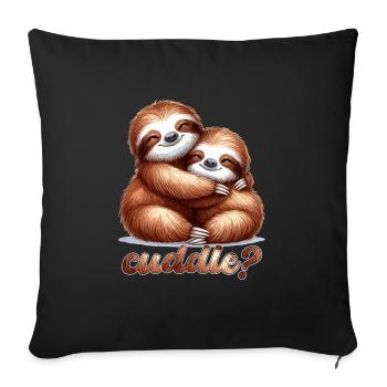 paresseux paresseux câlins cadeau - Housse de coussin décorative 45 x 45 cm - noir - Devant