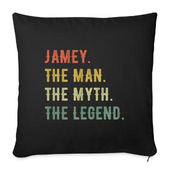 James Jamey Prénom Abrégé Homme Mythe Légende - Housse de coussin décorative 45 x 45 cm - noir - Devant