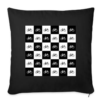 Conception de motif de vélo géométrique - Housse de coussin décorative 45 x 45 cm - noir - Devant
