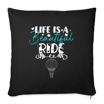 Balloon Ride Aviation Fun Sports - Sofa pillowcase 17,3'' x 17,3'' (45 x 45 cm) - black - Front