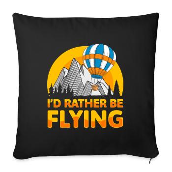 Vol en montgolfière Activité Conduite Sports - Housse de coussin décorative 45 x 45 cm - noir - Devant