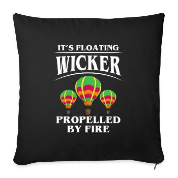 Hot Air Balloon Flying Flame Leisure - Sofa pillowcase 17,3'' x 17,3'' (45 x 45 cm) - black - Front